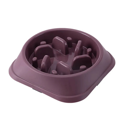 Pet Cat Dog Slow Feeder Bowl: Helps Fat Pets Eat Healthily. Round, Anti-Choking, Thickened, Non-Slip. Multiple Colors & Shapes.