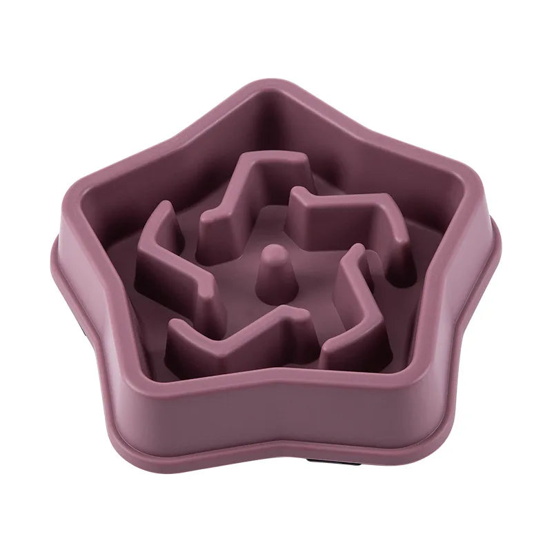 Pet Cat Dog Slow Feeder Bowl: Helps Fat Pets Eat Healthily. Round, Anti-Choking, Thickened, Non-Slip. Multiple Colors & Shapes.