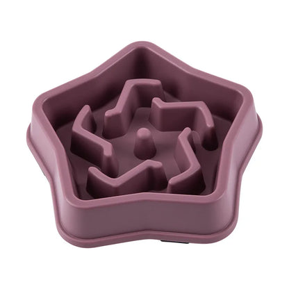 Pet Cat Dog Slow Feeder Bowl: Helps Fat Pets Eat Healthily. Round, Anti-Choking, Thickened, Non-Slip. Multiple Colors & Shapes.