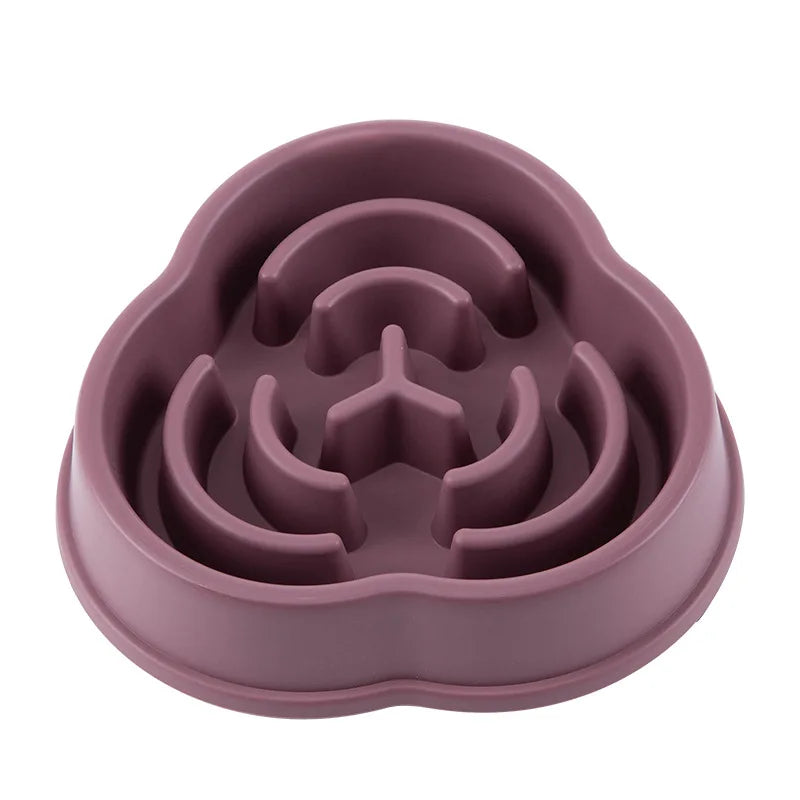 Pet Cat Dog Slow Feeder Bowl: Helps Fat Pets Eat Healthily. Round, Anti-Choking, Thickened, Non-Slip. Multiple Colors & Shapes.