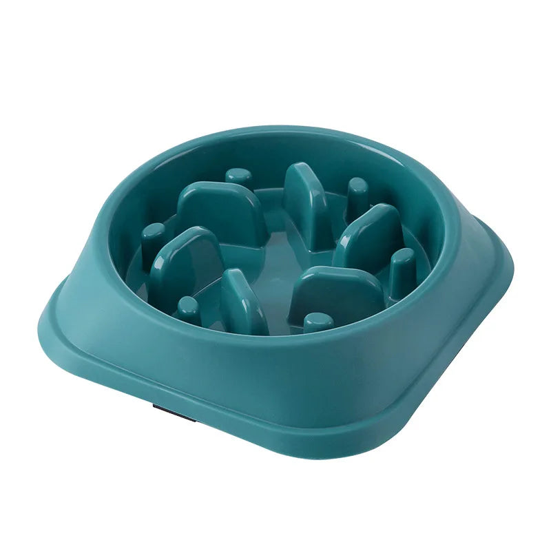 Pet Cat Dog Slow Feeder Bowl: Helps Fat Pets Eat Healthily. Round, Anti-Choking, Thickened, Non-Slip. Multiple Colors & Shapes.
