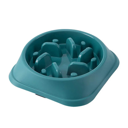Pet Cat Dog Slow Feeder Bowl: Helps Fat Pets Eat Healthily. Round, Anti-Choking, Thickened, Non-Slip. Multiple Colors & Shapes.