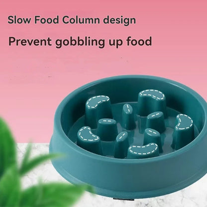 1Pc/Slow Feeding Bowl for Cats and Dogs, Anti-Tip Feeder, Pet Food Bowl, Anti-Choking Device