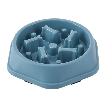 Pet Cat Dog Slow Feeder Bowl: Helps Fat Pets Eat Healthily. Round, Anti-Choking, Thickened, Non-Slip. Multiple Colors & Shapes.