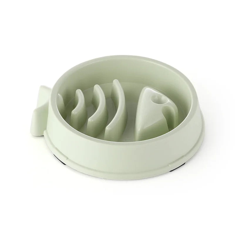 Pet Cat Dog Slow Feeder Bowl: Helps Fat Pets Eat Healthily. Round, Anti-Choking, Thickened, Non-Slip. Multiple Colors & Shapes.