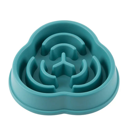 Pet Cat Dog Slow Feeder Bowl: Helps Fat Pets Eat Healthily. Round, Anti-Choking, Thickened, Non-Slip. Multiple Colors & Shapes.