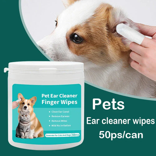 50 PCS Pet Cleaning Products  Ear Cleaning Wipes