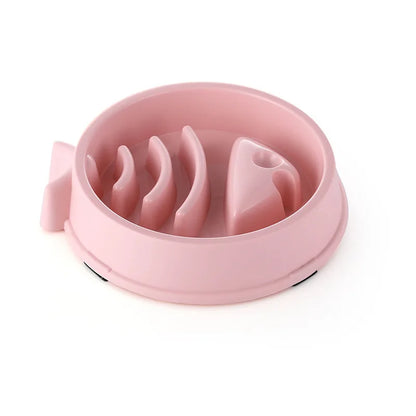 Pet Cat Dog Slow Feeder Bowl: Helps Fat Pets Eat Healthily. Round, Anti-Choking, Thickened, Non-Slip. Multiple Colors & Shapes.