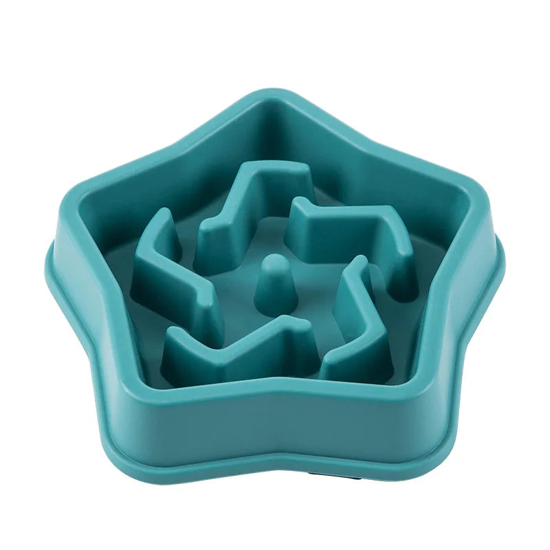 Pet Cat Dog Slow Feeder Bowl: Helps Fat Pets Eat Healthily. Round, Anti-Choking, Thickened, Non-Slip. Multiple Colors & Shapes.
