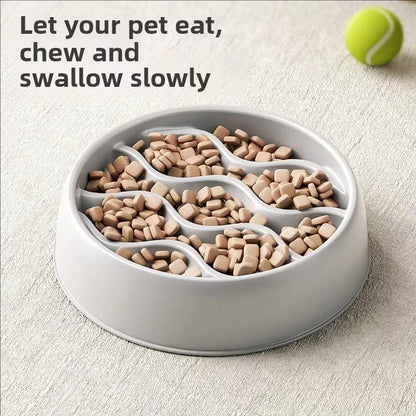 Cat Slow Feeder Bowl Large Capacity Thickened Slow Feeding Dish Durable PP Material Slow Feeder Bowl