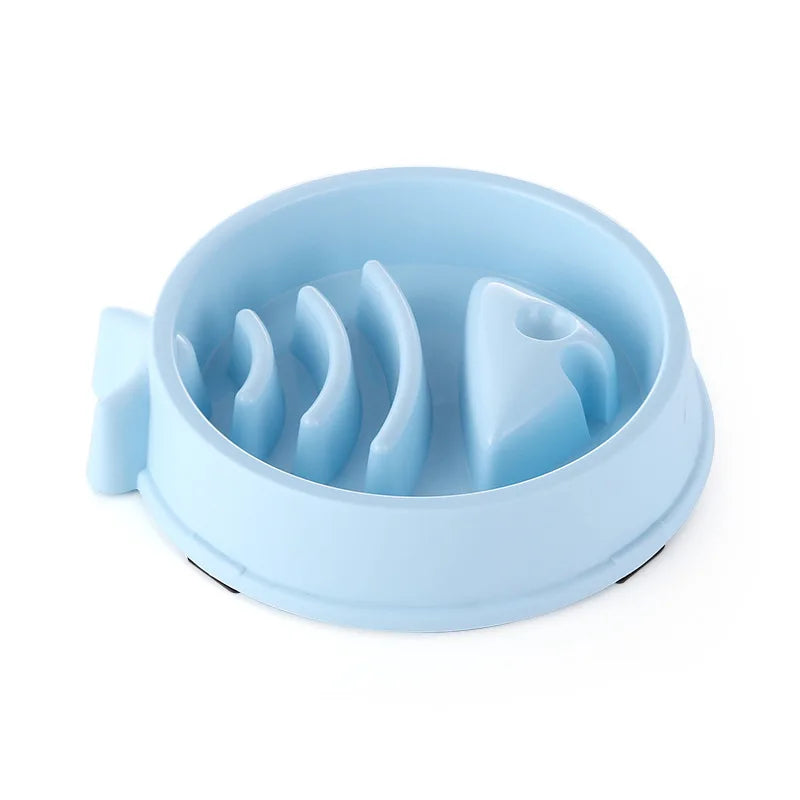 Pet Cat Dog Slow Feeder Bowl: Helps Fat Pets Eat Healthily. Round, Anti-Choking, Thickened, Non-Slip. Multiple Colors & Shapes.