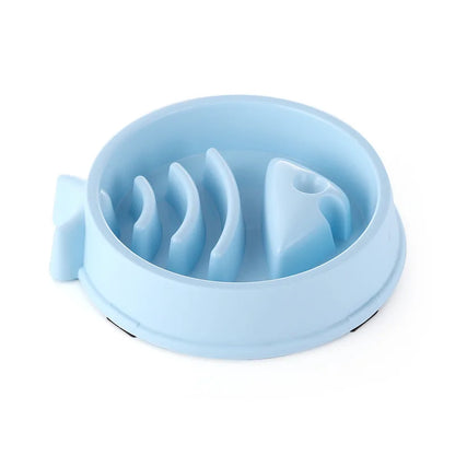 Pet Cat Dog Slow Feeder Bowl: Helps Fat Pets Eat Healthily. Round, Anti-Choking, Thickened, Non-Slip. Multiple Colors & Shapes.