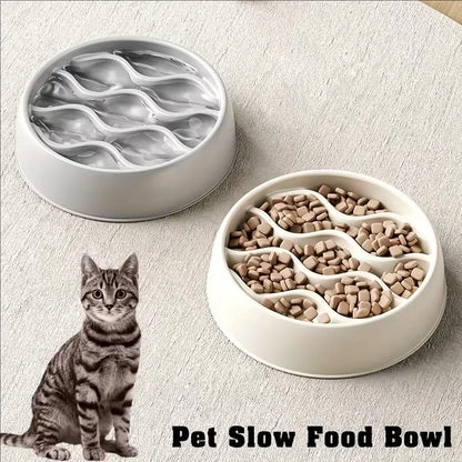 Cat Slow Feeder Bowl Large Capacity Thickened Slow Feeding Dish Durable PP Material Slow Feeder Bowl